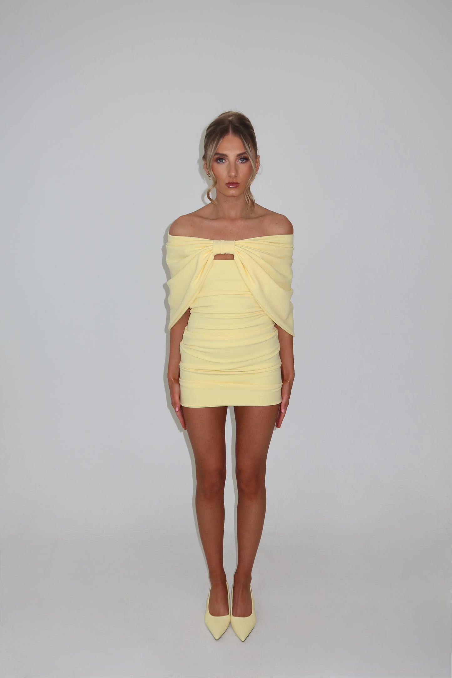 Lilliette Lemon Ruched Mini & Cape