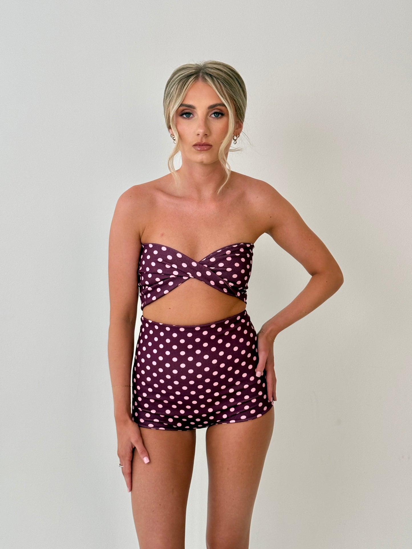 Capri Burgundy Polkadot Co-ord