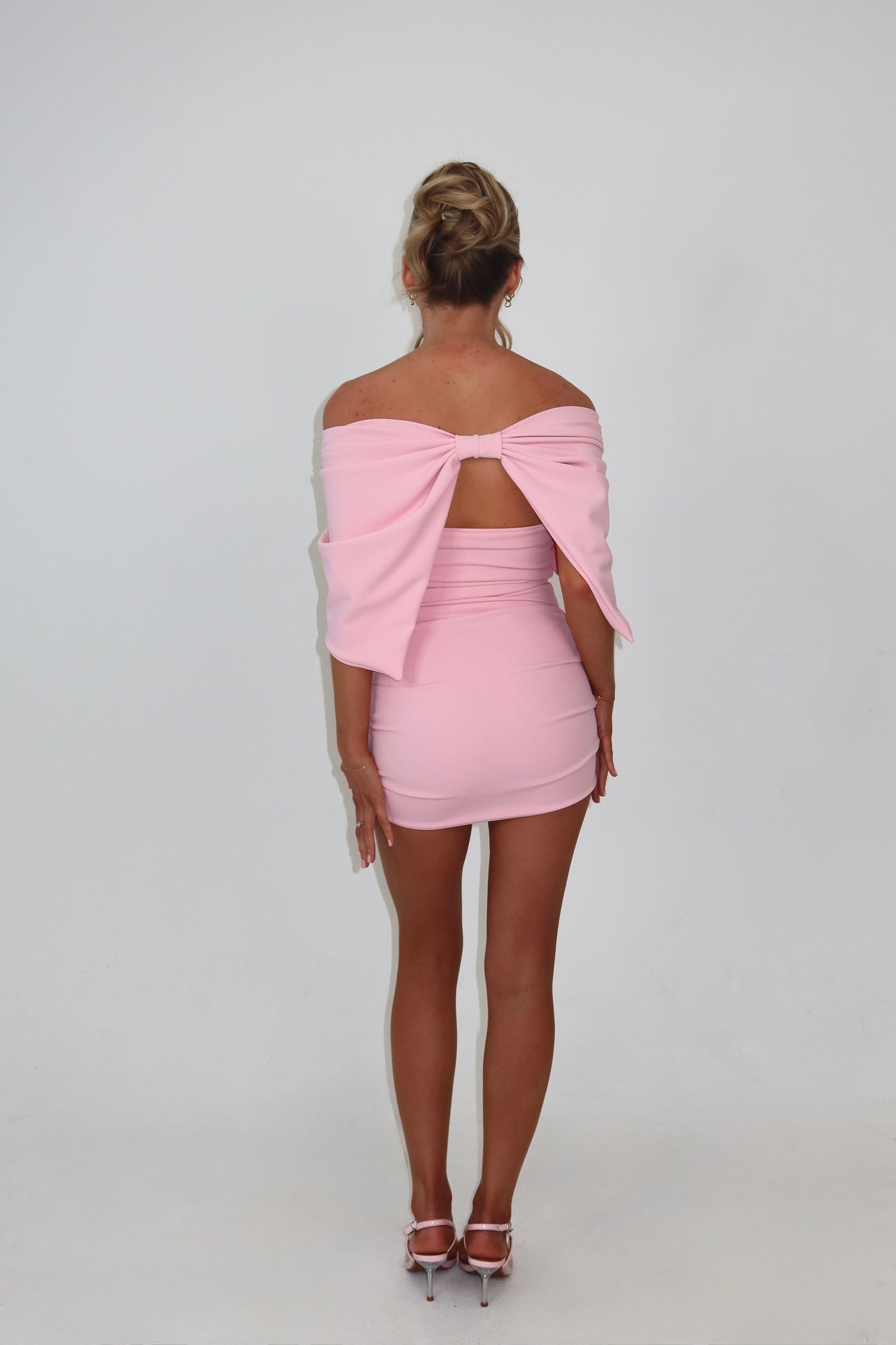 Lilliette Pink Ruched Mini & Cape