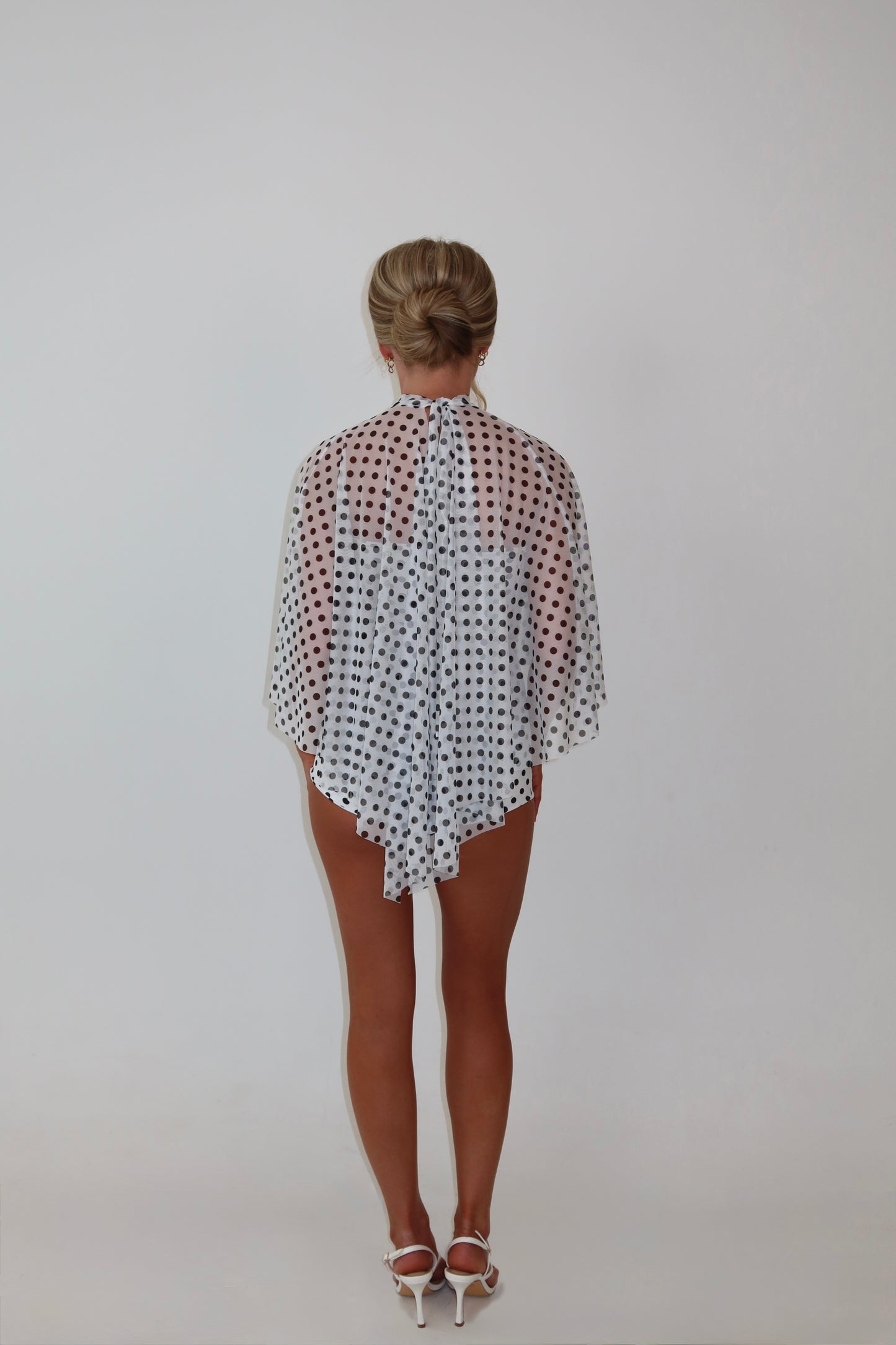 Monroe Polkadot Mesh Top