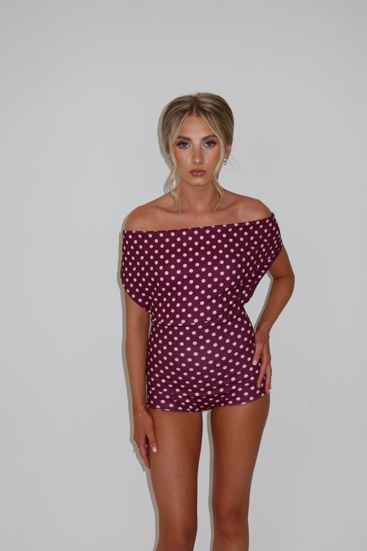 Caprice Burgundy Playsuit
